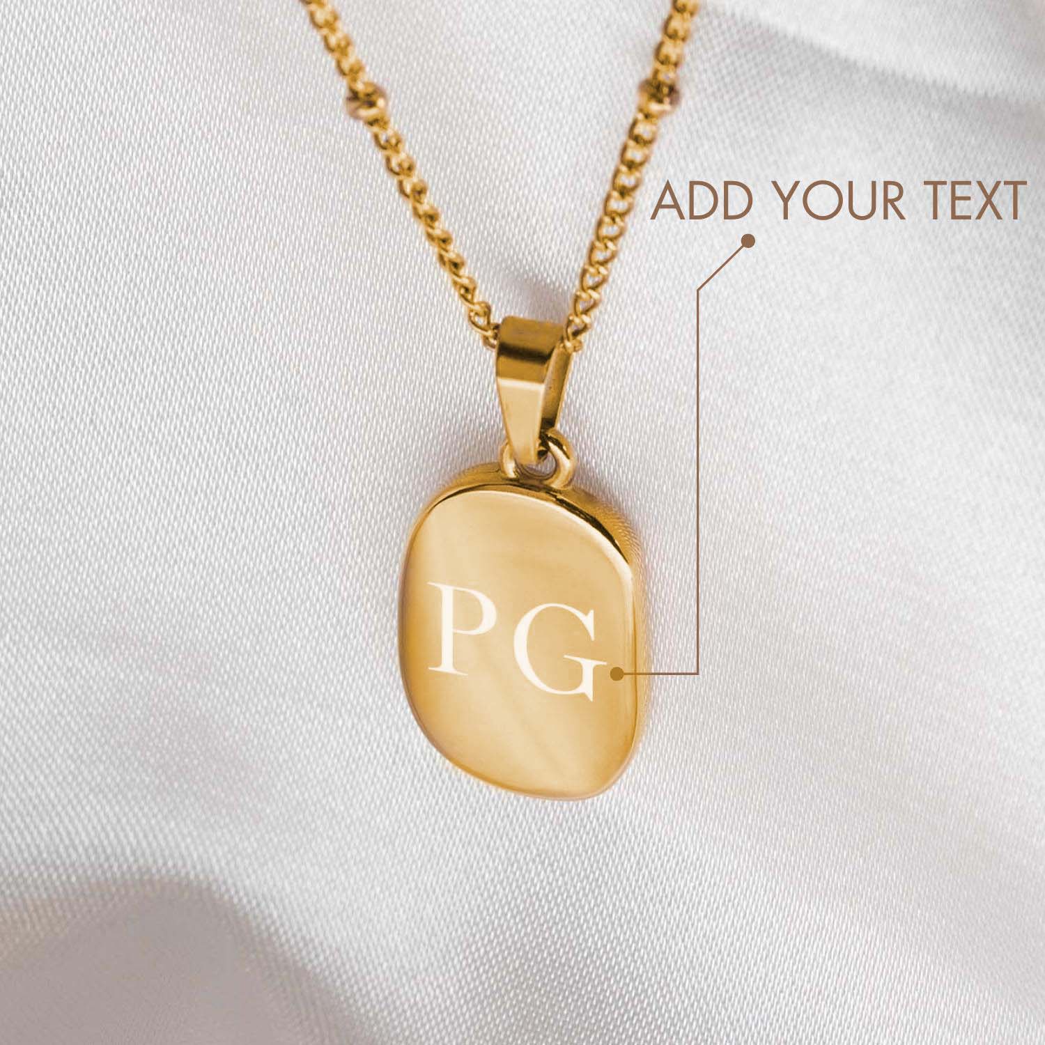 Personalised Initials Reversible Rose Necklace Gold