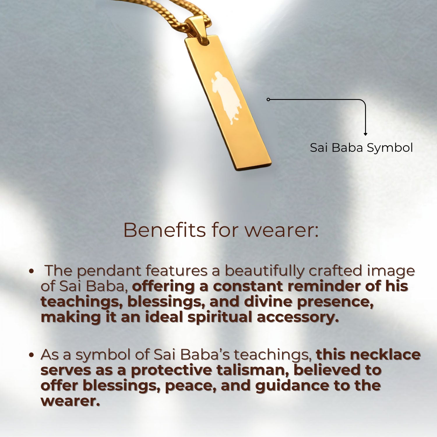 Sai Baba Mini Tag Necklace Gold