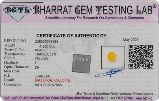 Calcite lab certificate 1