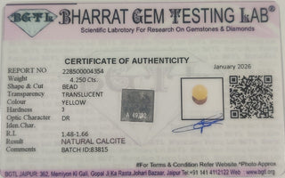 Calcite lab certificate 7