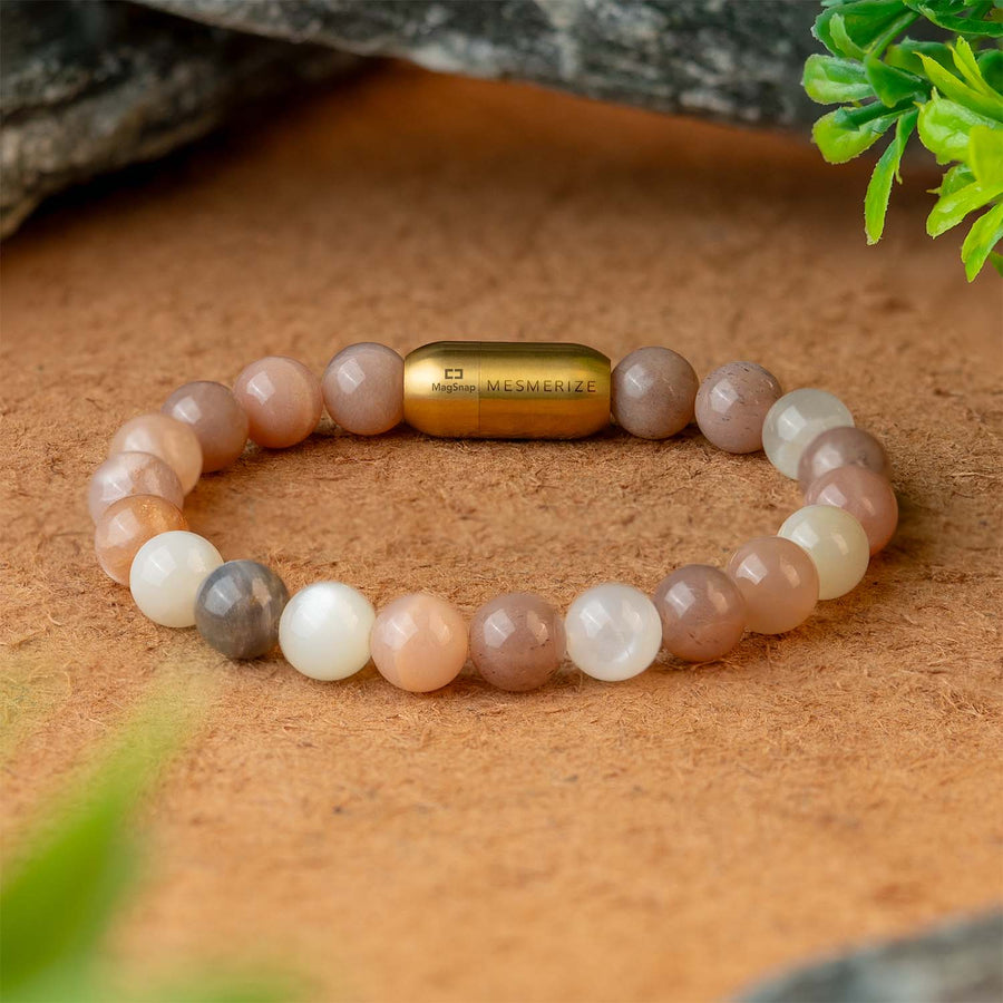 Calming Multi Moon Natural Stone Bracelet with Magsnap 4
