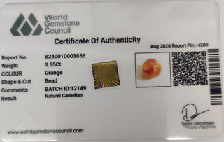 Carnelian lab certificate 12