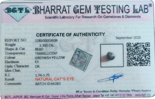 Cat Eye lab certificate 2
