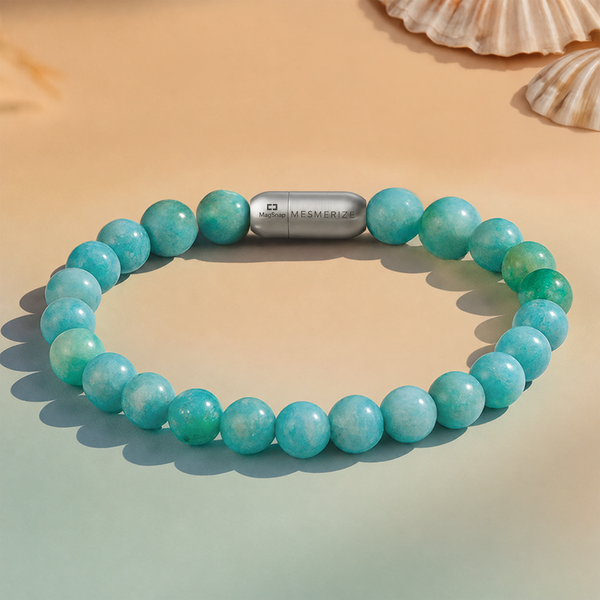 Gleaming Hemimorphite Natural Stone Bracelet With MagSnap 2