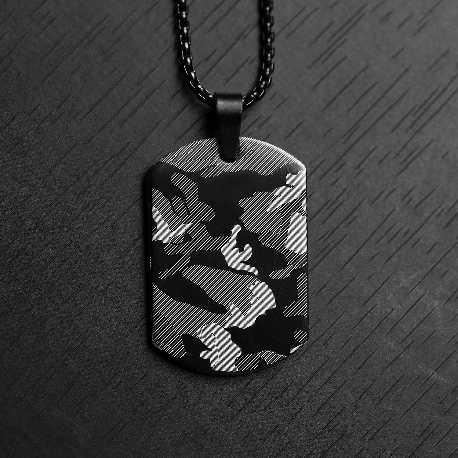 Classic Camo Army Dog Tag Necklace