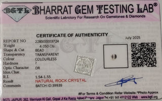 Clear Quartz lab certificate 6