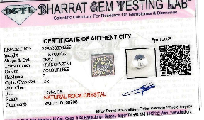 Clear Quartz lab certificate 2