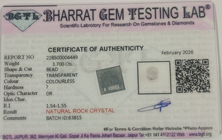 Clear Quartz lab certificate 9