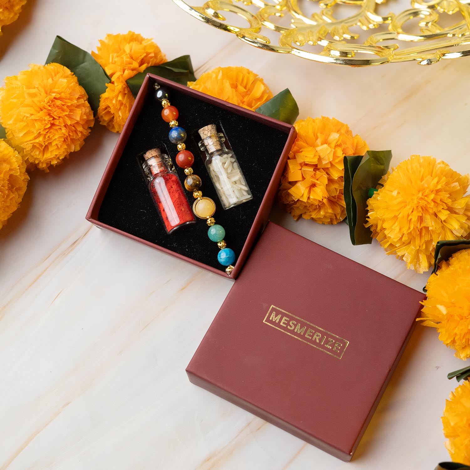 Cosmic Guardian Natural Stone Rakhi