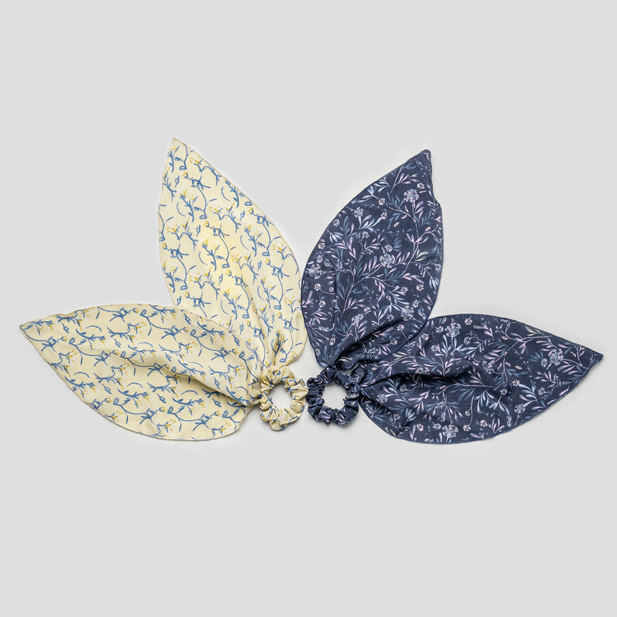 Skinny Scarf Scrunchies (Yellow Meadow, Midas Blue)