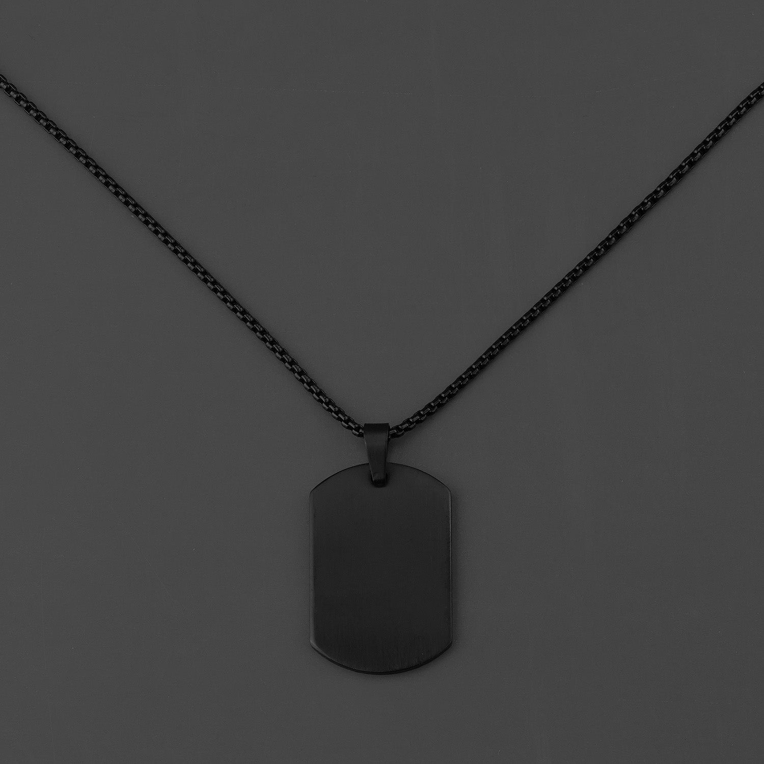 M Premium Jewellery Necklace Dog Tag Black