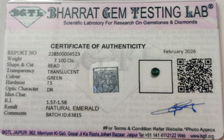 Emerald lab certificate 8