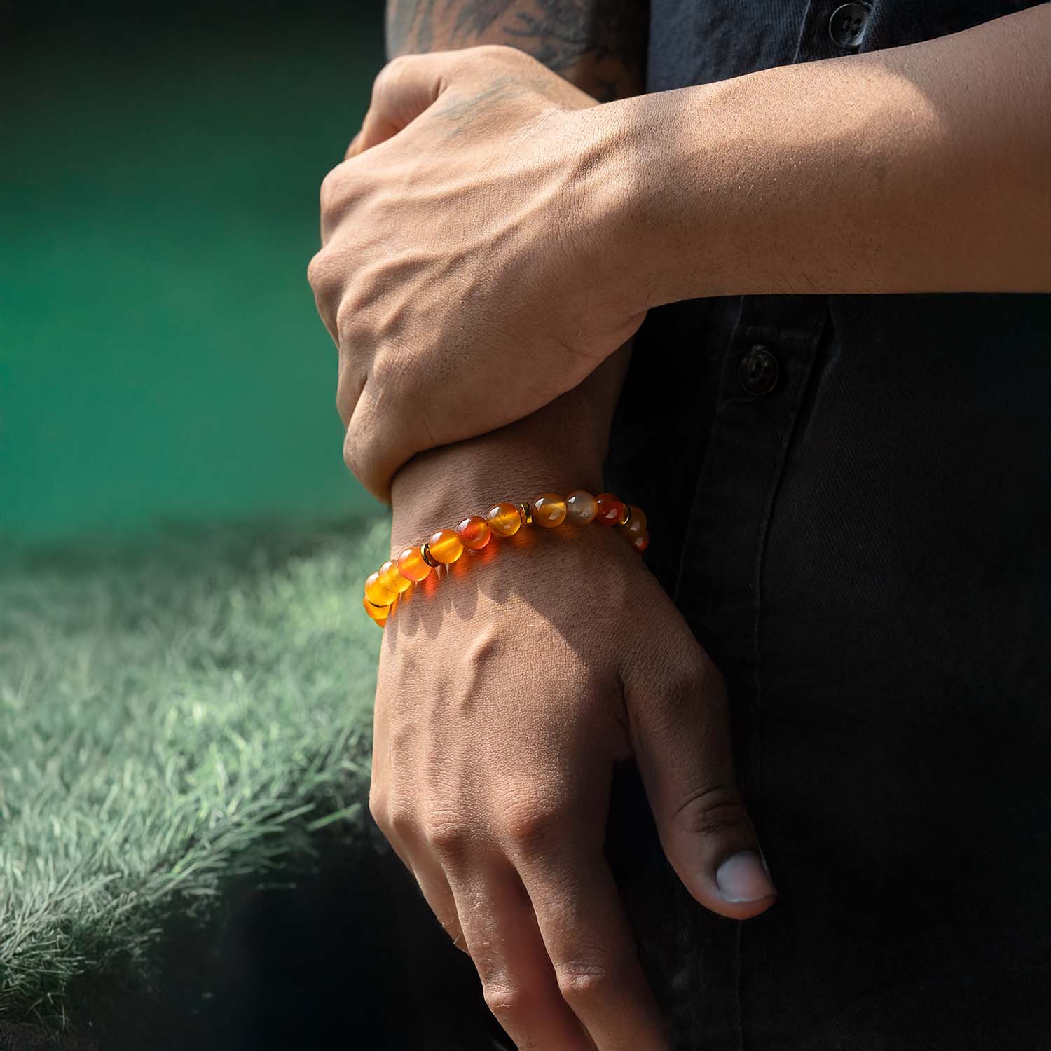 Empowering Carnelian Natural Stone Elastic Bracelet