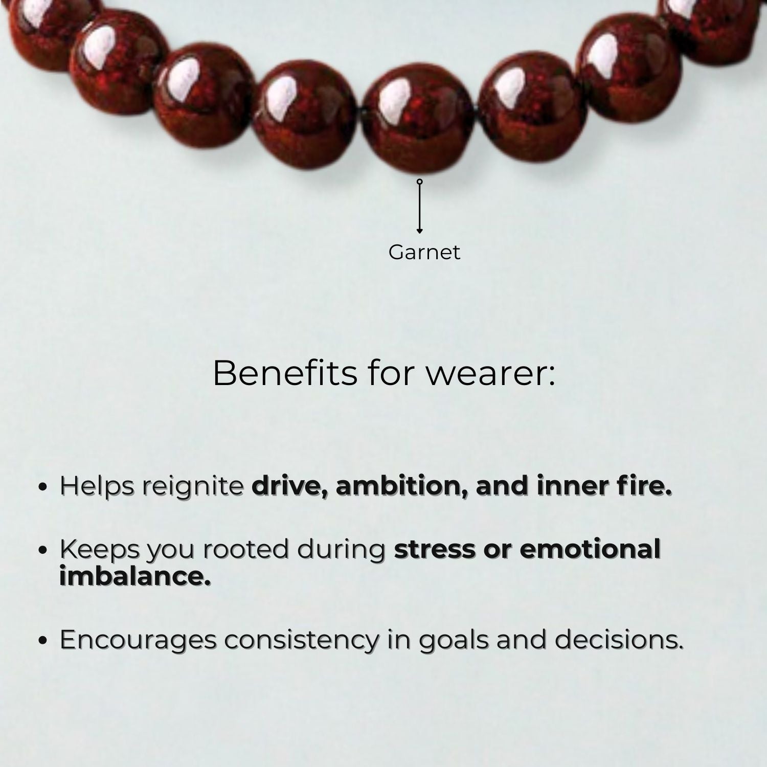 Energizing Garnet Natural Stone Elastic Bracelet