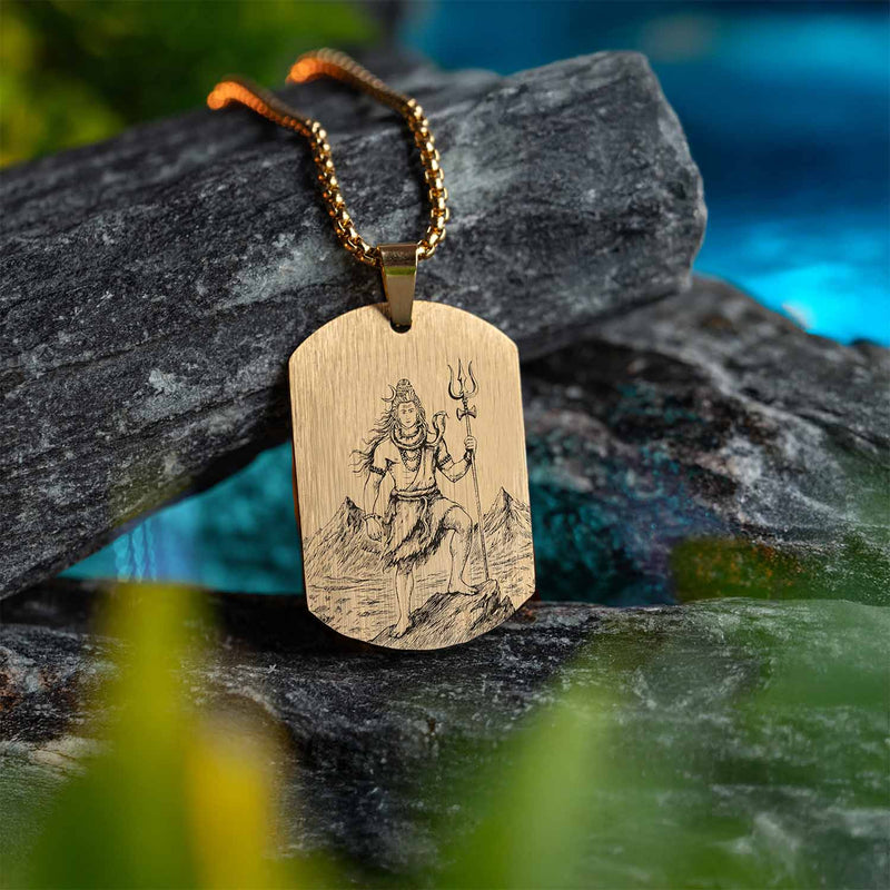 Shiv Godform Tag Necklace