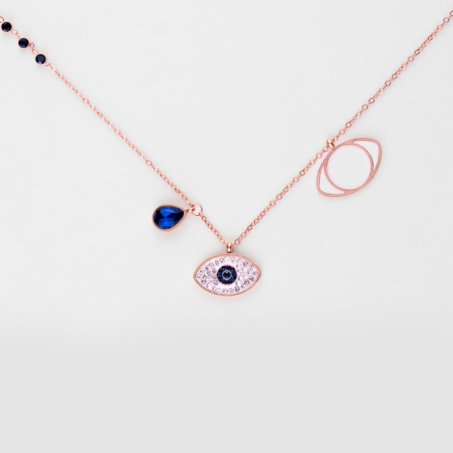 W Premium Jewellery Rose Gold Evil Eye Necklace