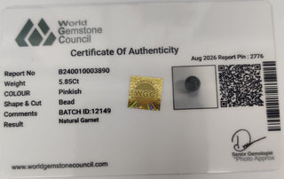 Garnet lab certificate 11