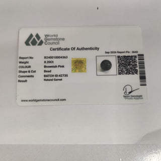 Garnet lab certificate 13