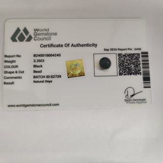 Gloss Onyx lab certificate 14