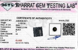 Gloss Onyx lab certificate 1
