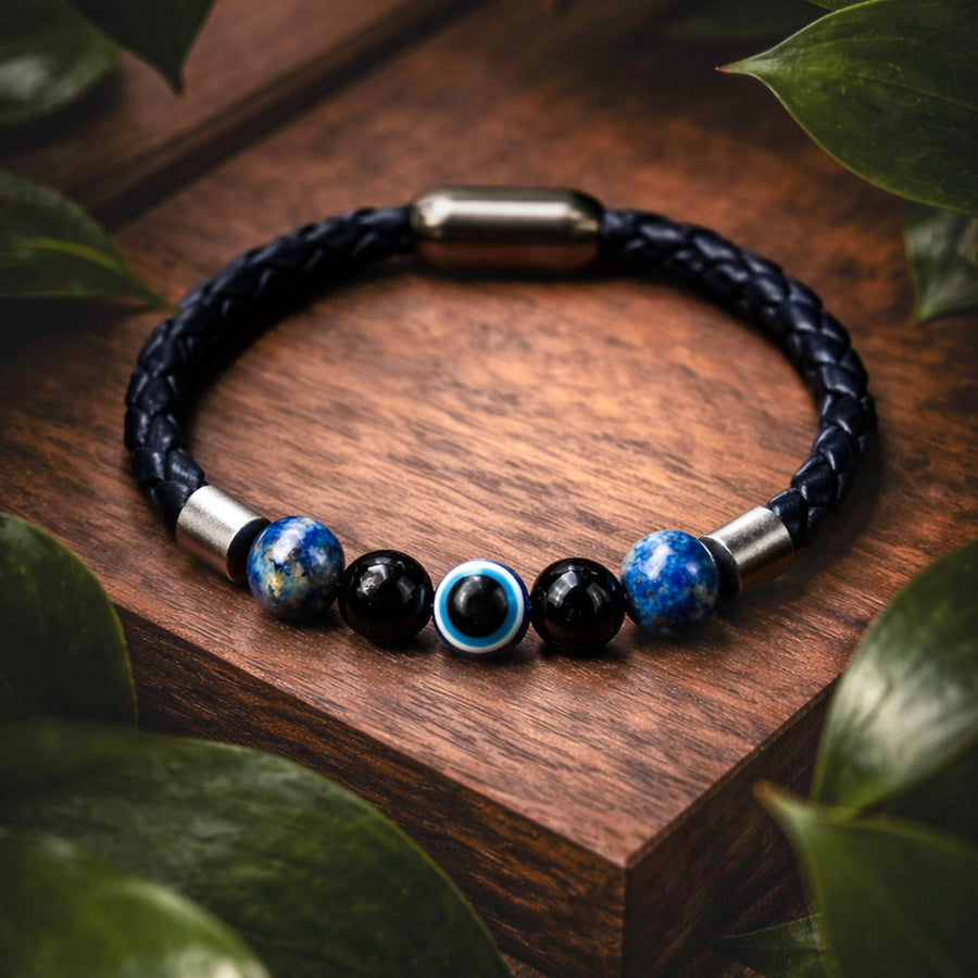 Evil Eye Natural Stone NeoLeather Bracelet With MagSnap2