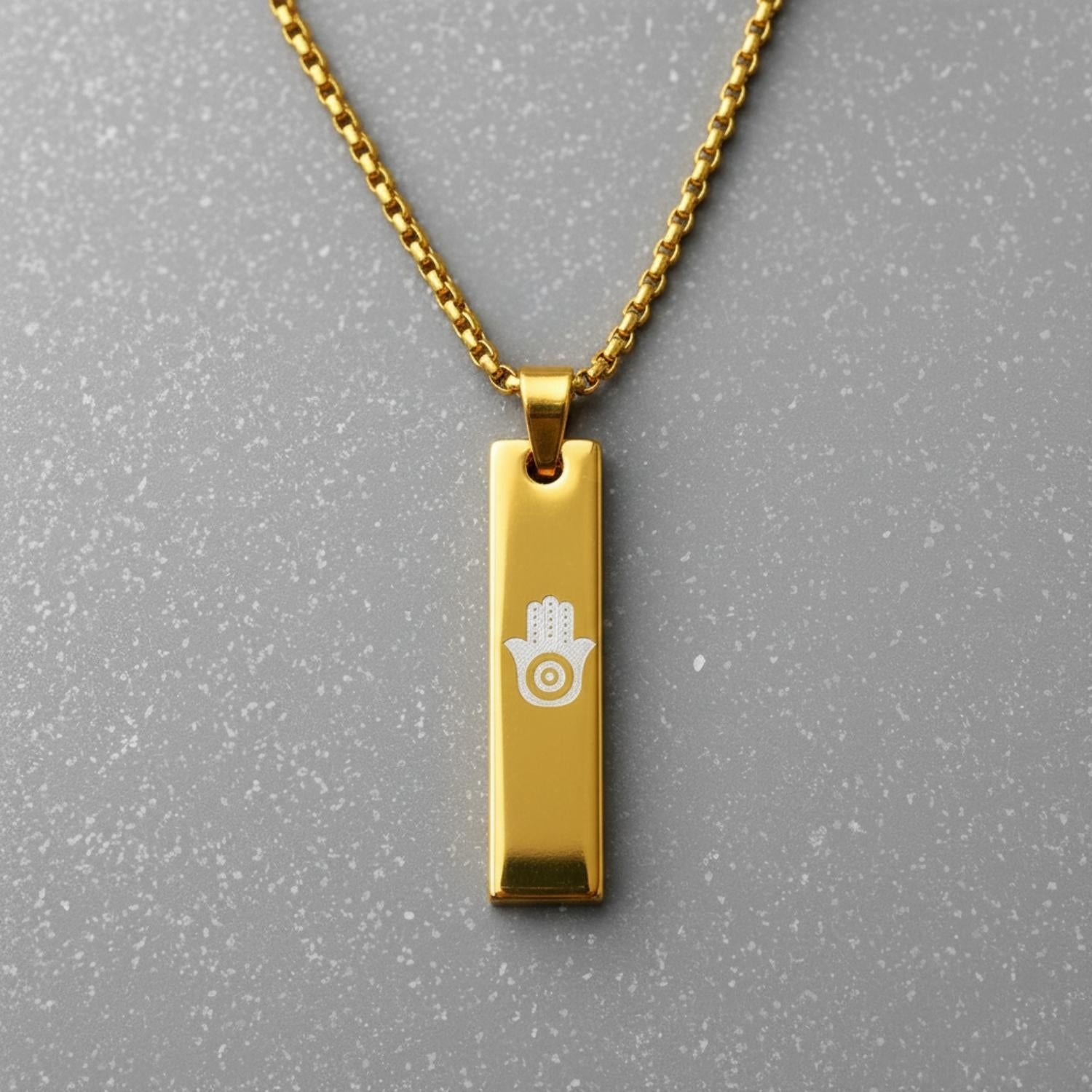 Gold Evil Eye Spiritual Mini Bar Necklace