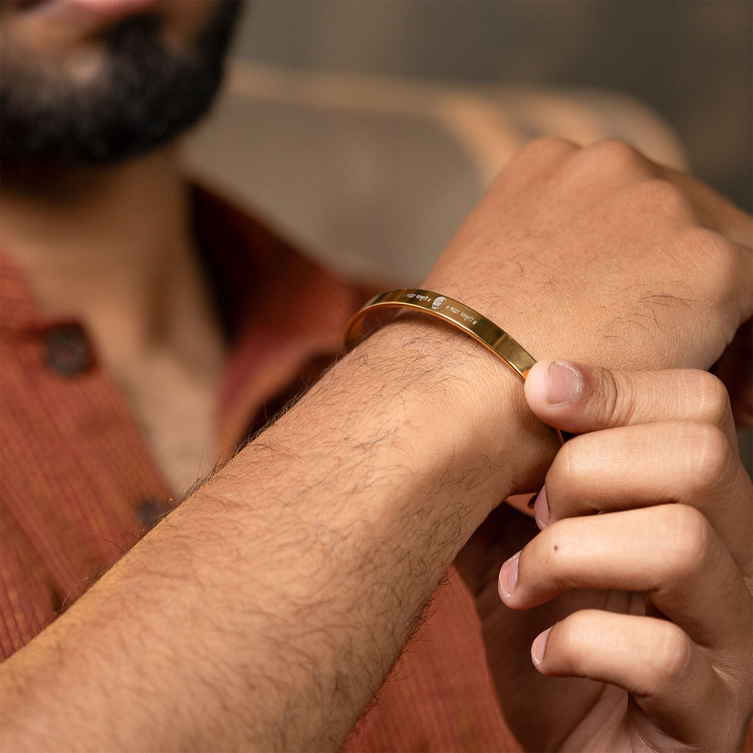 Sai Baba Gloss Cuff Adjustable Bracelet Gold