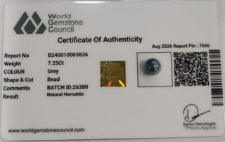 Grey Hematite lab certificate 13