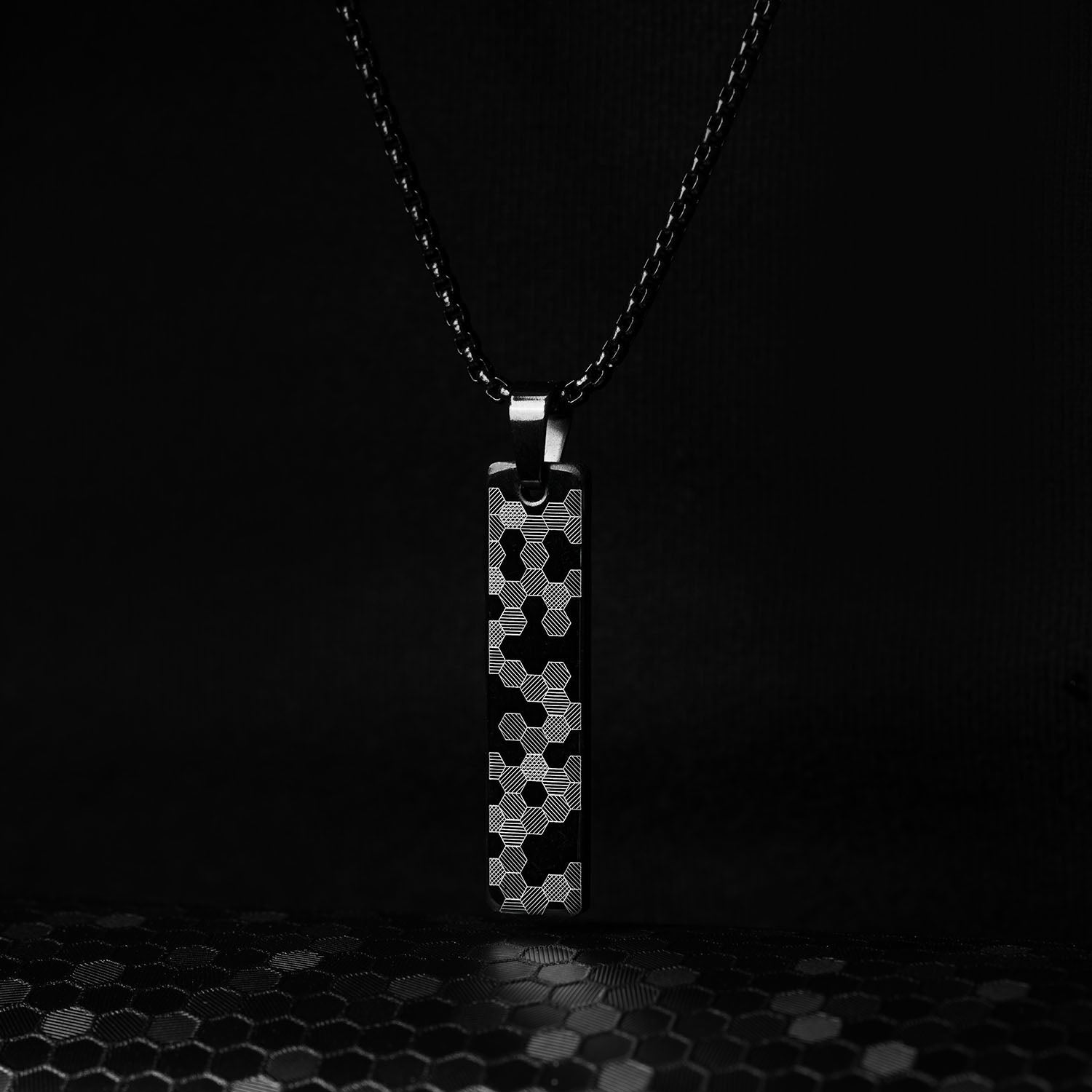 Hex Matrix Mini Tag Necklace