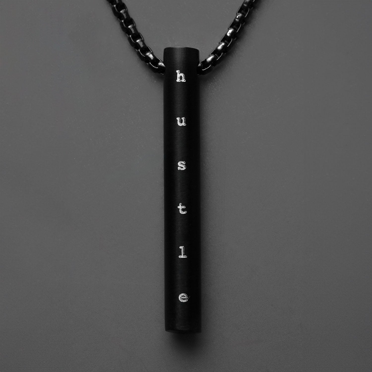 Hustle Black Barrel Necklace