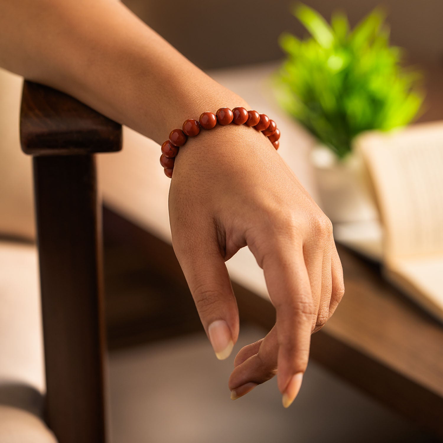 Inner Strength Red Jasper Natural Stone Bracelet with MagSnap 2