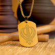 Khanda MicroCarved Tag Necklace