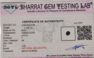 Malachite lab certificate 7