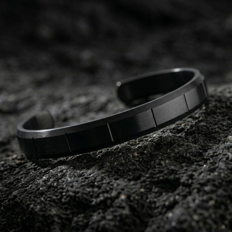 Matte Strike Line Flex Cuff Adjustable Bracelet