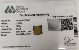 Moonstone lab certificate 11