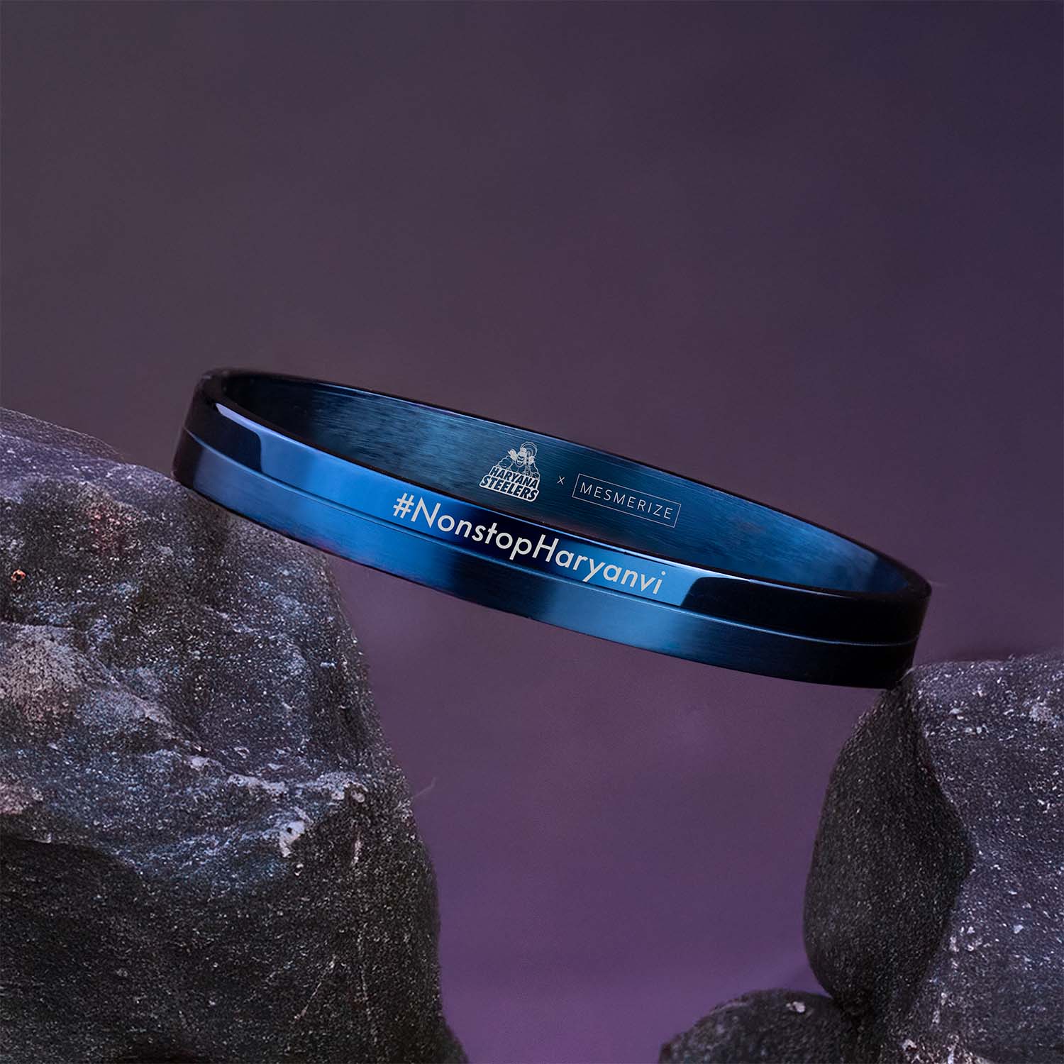 #NonStop Haryanvi Dual Finish Kada Bracelet Blue