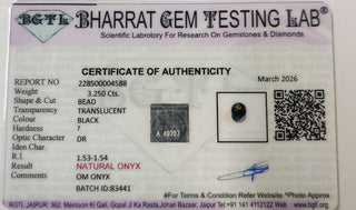 Om Onyx lab certificate 9