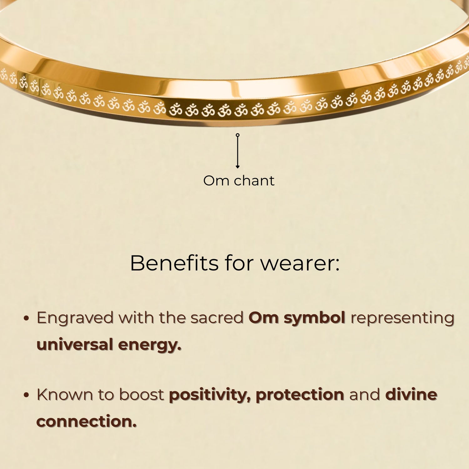 Om MicroCarved Round Kada Silver