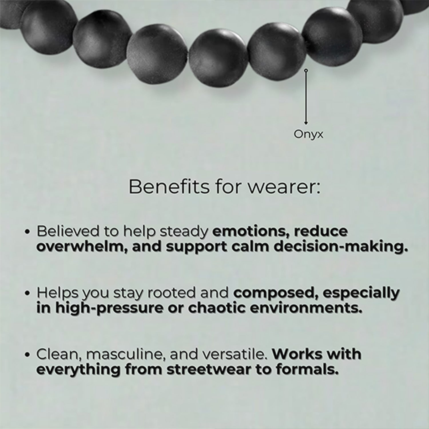 Onyx natural stone elastic bracelet