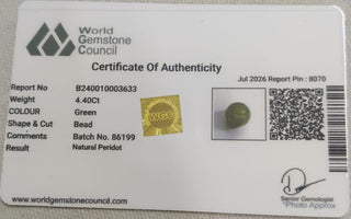 Peridot lab certificate 1