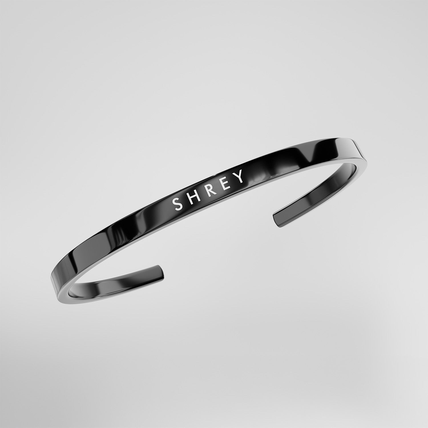 Personalised Black Cuff Kada Bracelet
