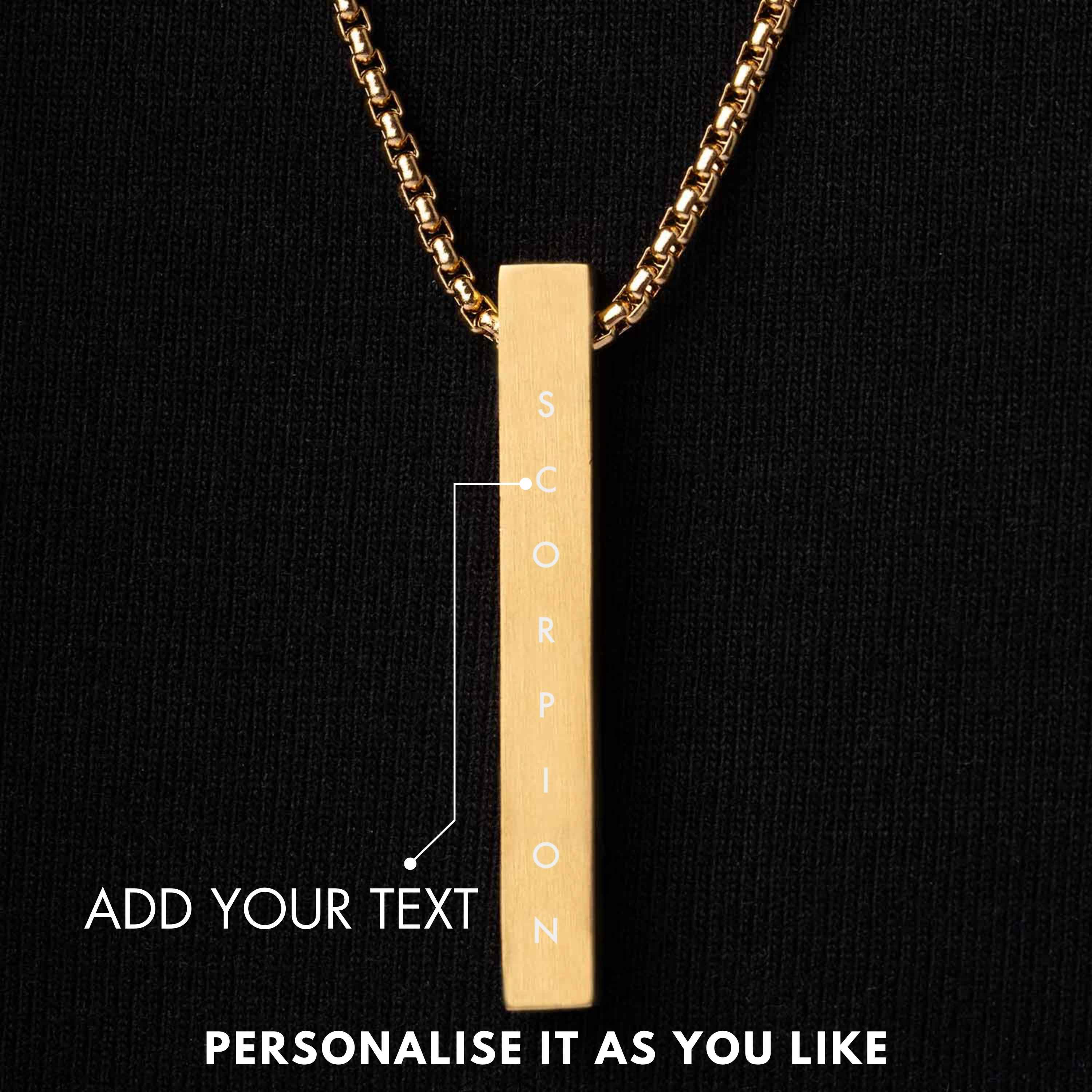 Gold Bar Necklace Personalised