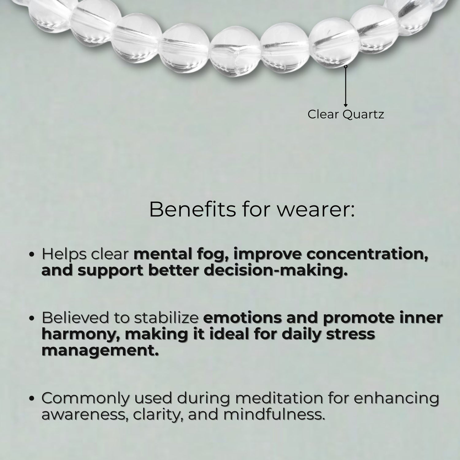 Natural Stone Jewellery Elastic Bracelet Clear Quartz