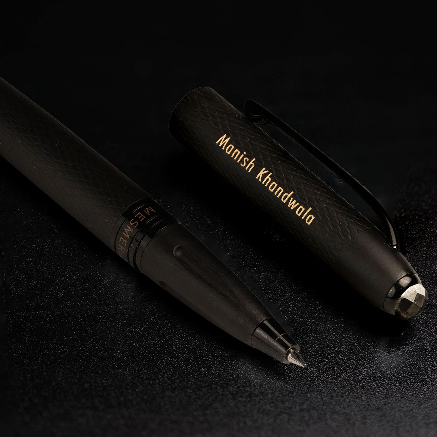 Matte Black Notebook with Ultra Matte Black Pyrite 2 in 1 MagSnap Roller Ball Pen with Stylus Personalised