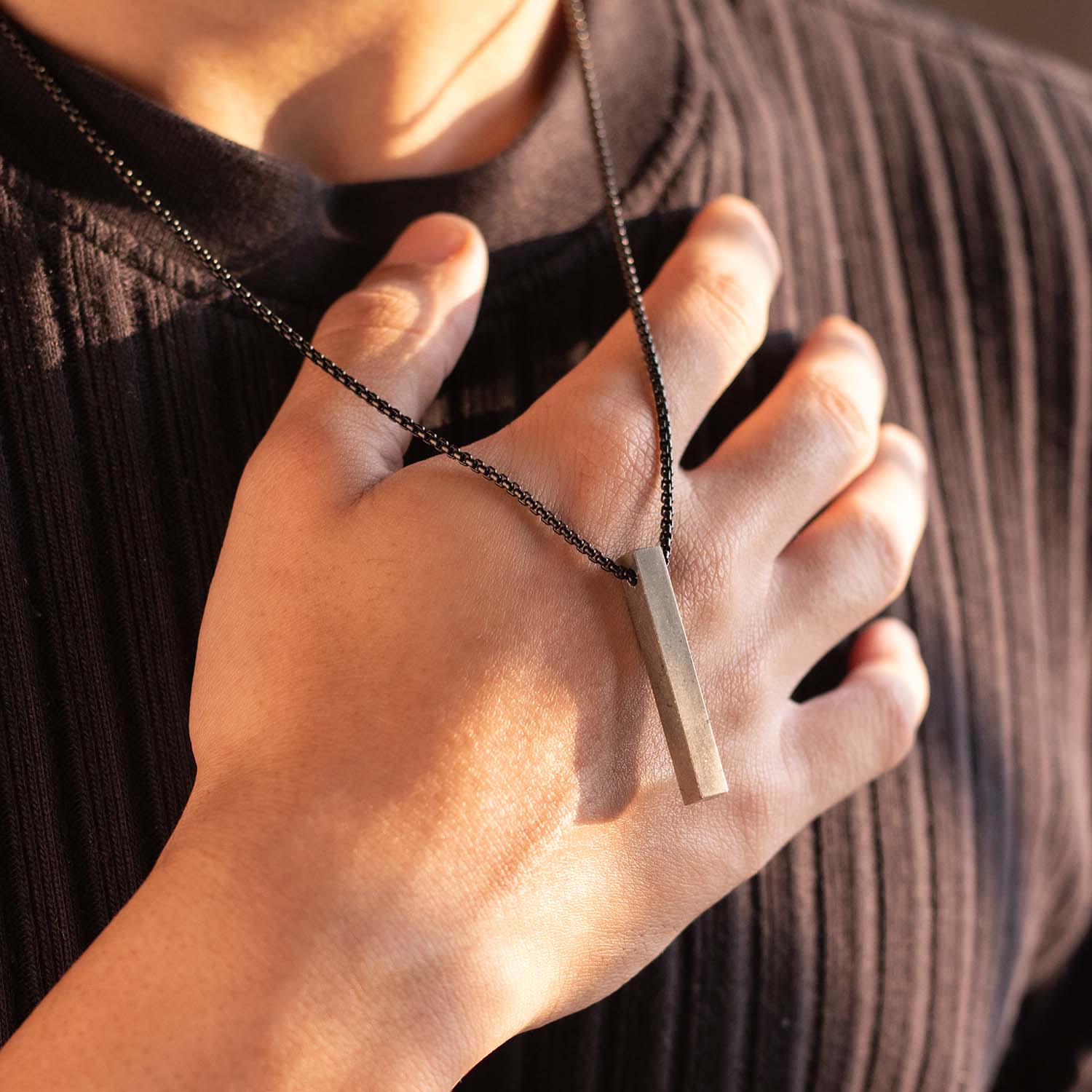 Money Magnet Pyrite Natural Stone Bar Necklace