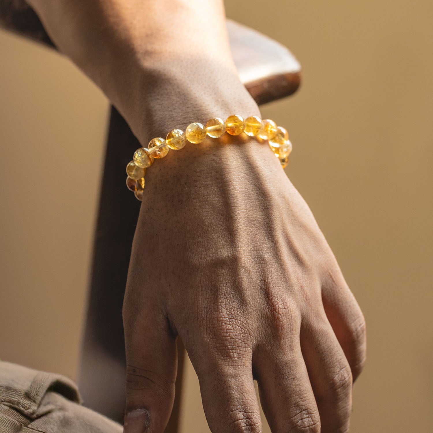 Radiant Joy Citrine Natural Stone Elastic Bracelet 