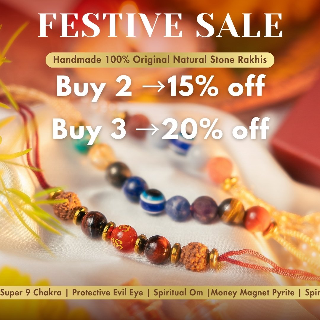 Cosmic Guardian Natural Stone Rakhi