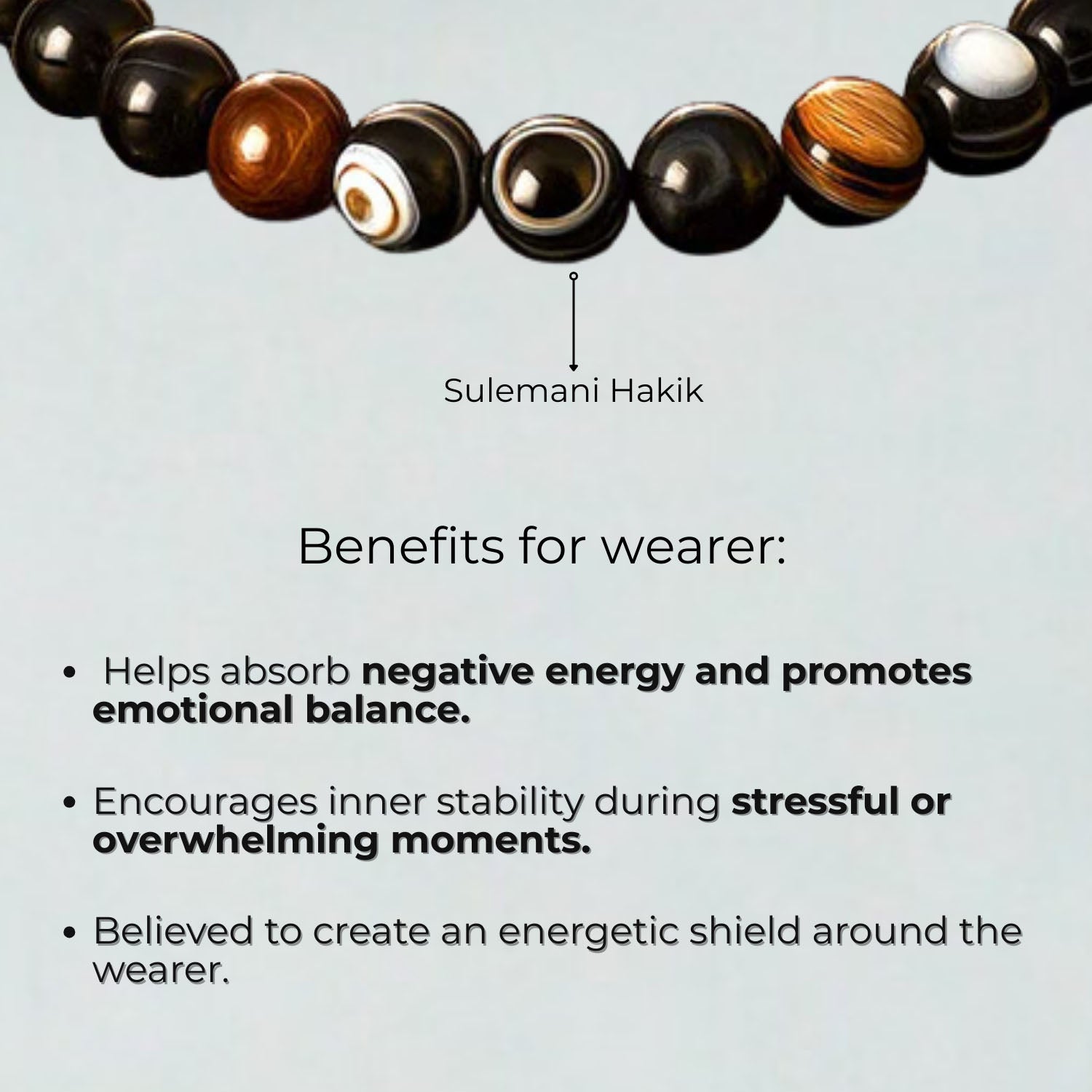 Resonant Sulemani Hakik Natural Stone Bracelet with MagSnap2