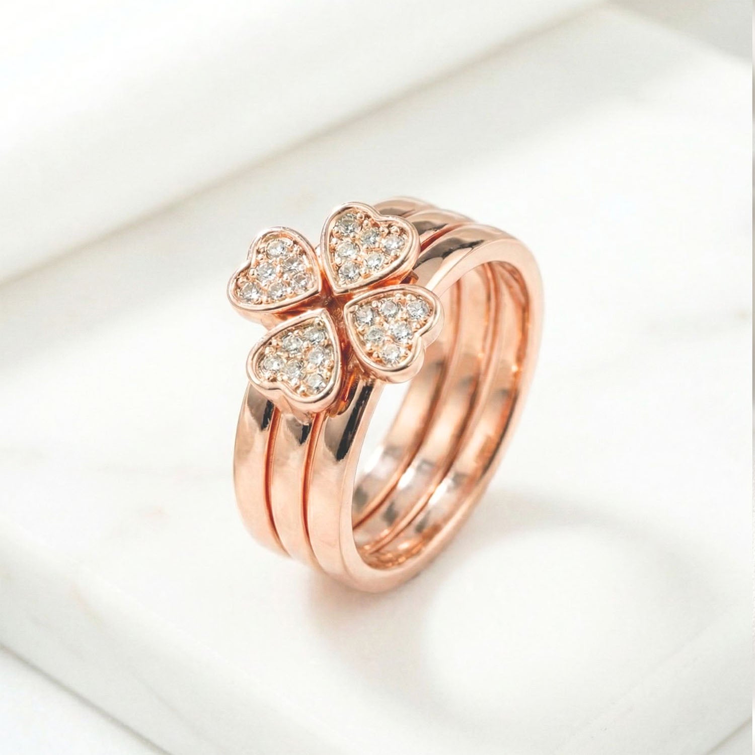 Clover Heart Ring