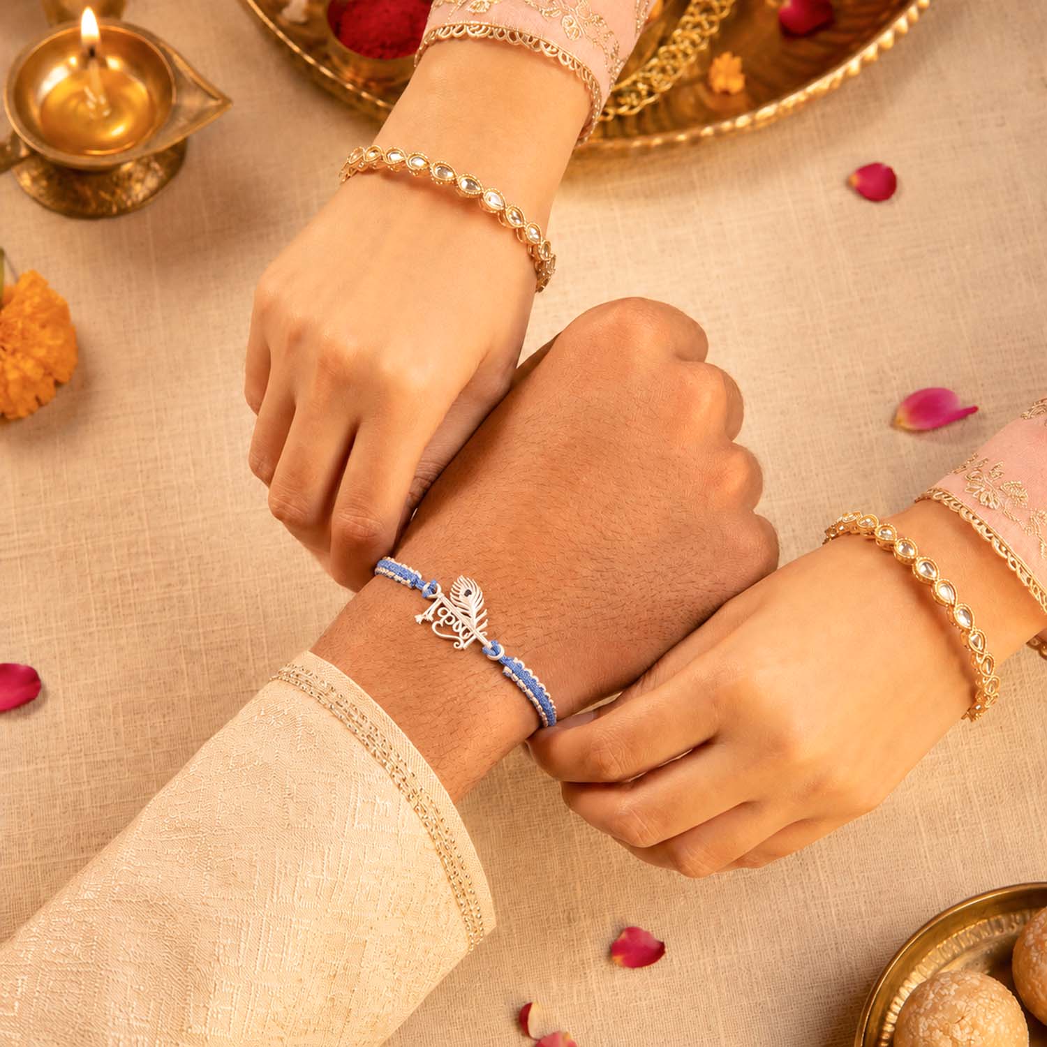 Shree Krishna Pure Silver Plated Rakhi